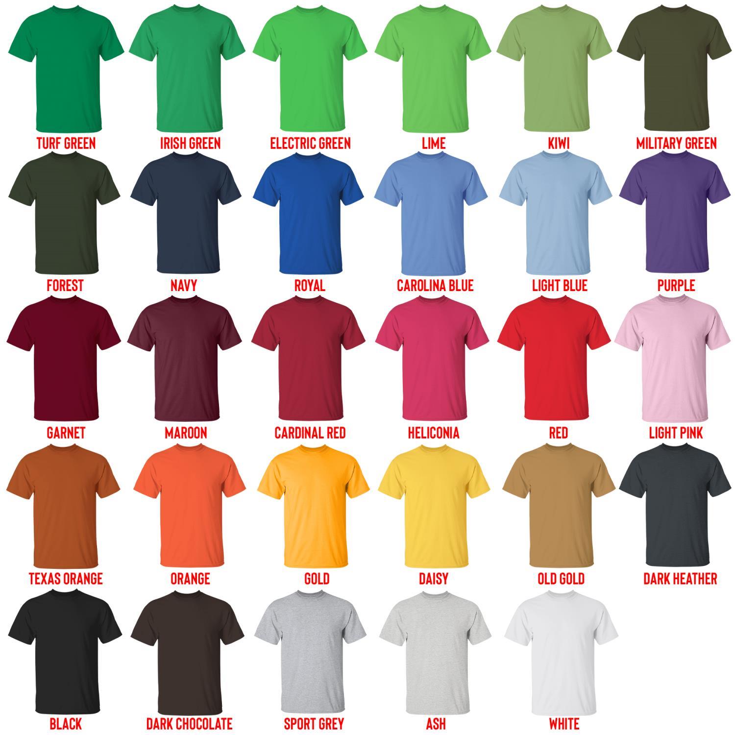 t shirt color chart - Metallica Band Store