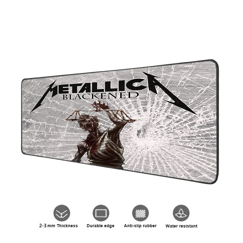 M Metallica Tapete de Mesa Grande Esteiras Mouse Pad Velocidade Computador Mesa Teclado Jogos Deskpad PC 2 - Metallica Band Store