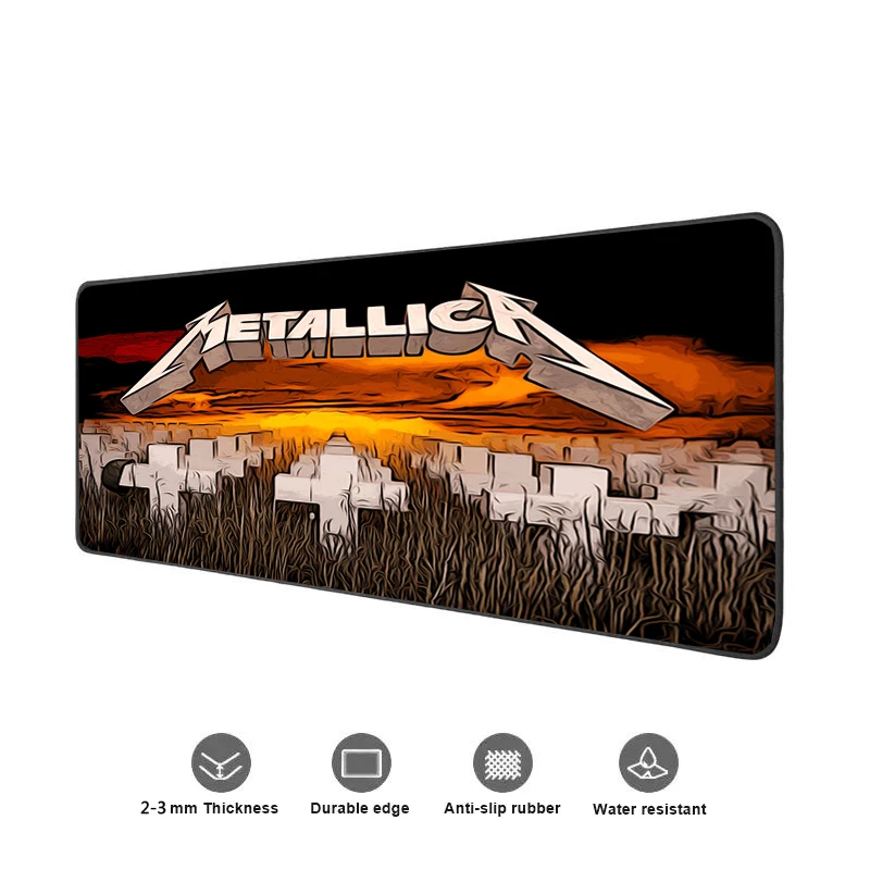 M Metallica Tapete de Mesa Grande Esteiras Mouse Pad Velocidade Computador Mesa Teclado Jogos Deskpad PC 3 - Metallica Band Store