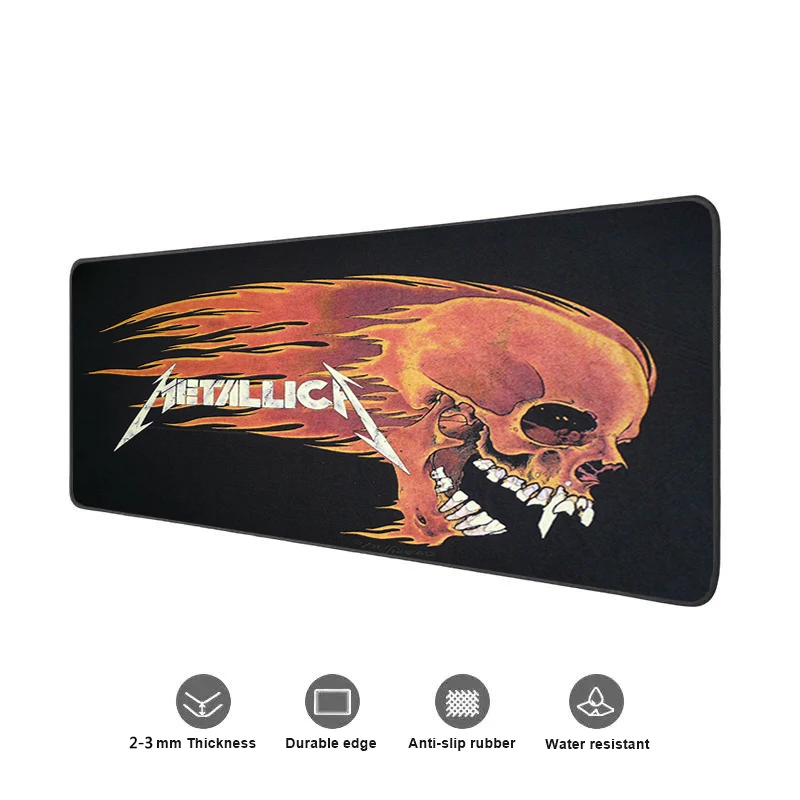 M Metallica Tapete de Mesa Grande Esteiras Mouse Pad Velocidade Computador Mesa Teclado Jogos Deskpad PC 8 - Metallica Band Store