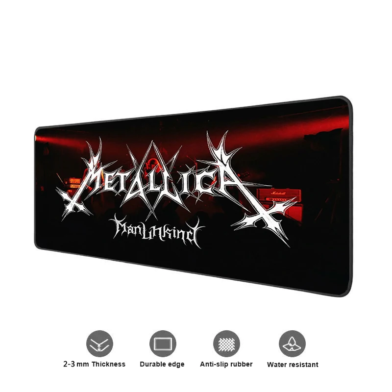 M Metallica Tapete de Mesa Grande Esteiras Mouse Pad Velocidade Computador Mesa Teclado Jogos Deskpad PC 9 - Metallica Band Store