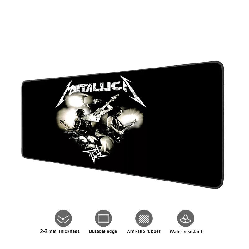 M Metallica Tapete de Mesa Grande Esteiras Mouse Pad Velocidade Computador Mesa Teclado Jogos Deskpad PC - Metallica Band Store